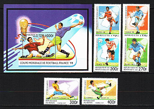 Бенин, ЧМ 1998, 6 марок+блок, 1997 г.